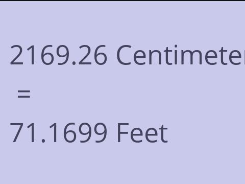 2169.26 CM TO FEET