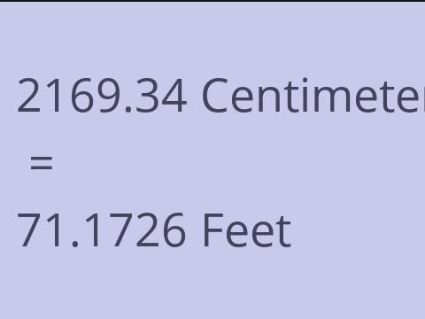 2169.34 CM TO FEET