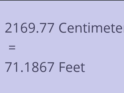 2169.77 CM TO FEET