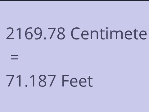 2169.78 CM TO FEET