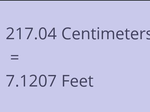 217.04 CM TO FEET