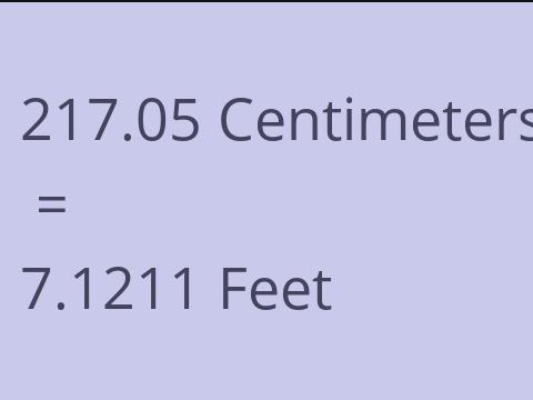 217.05 CM TO FEET