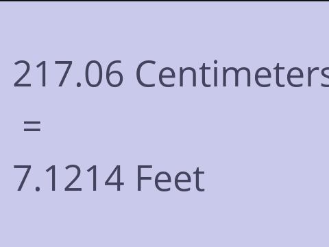 217.06 CM TO FEET