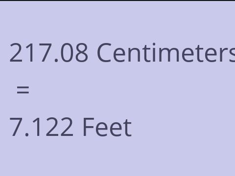 217.08 CM TO FEET