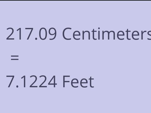 217.09 CM TO FEET