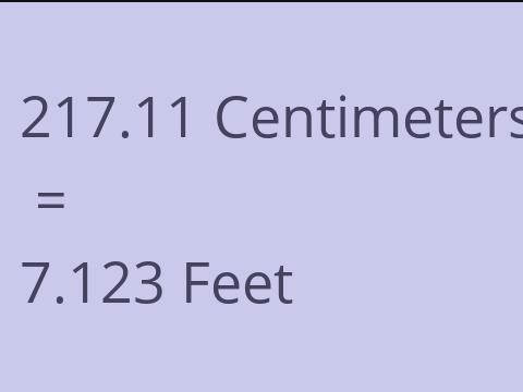 217.11 CM TO FEET