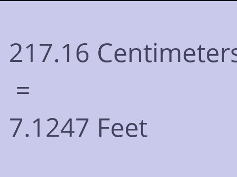 217.16 CM TO FEET