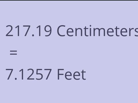 217.19 CM TO FEET