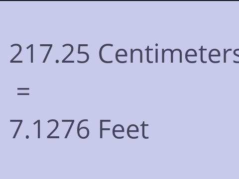 217.25 CM TO FEET