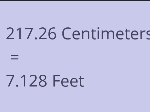 217.26 CM TO FEET