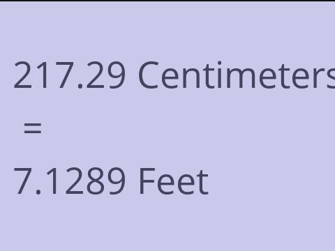 217.29 CM TO FEET