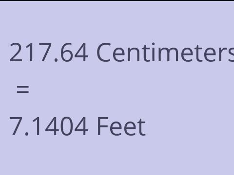 217.64 CM TO FEET