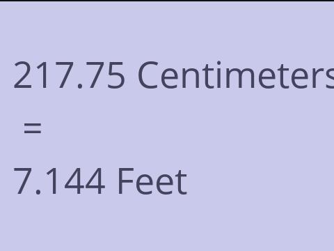 217.75 CM TO FEET