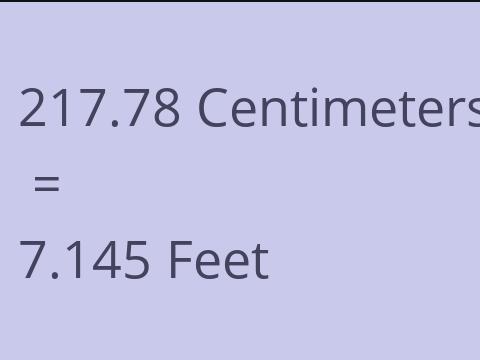 217.78 CM TO FEET