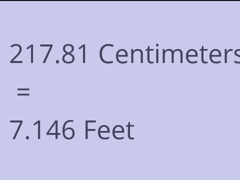 217.81 CM TO FEET