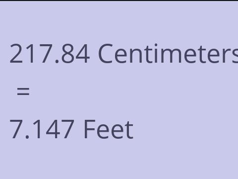 217.84 CM TO FEET