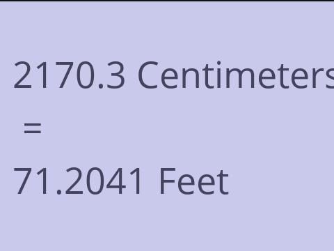 2170.3 CM TO FEET