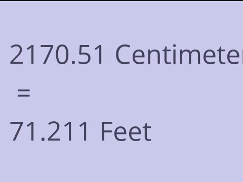 2170.51 CM TO FEET