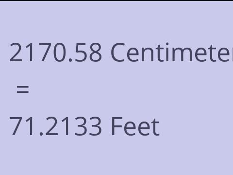 2170.58 CM TO FEET