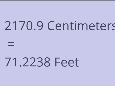 2170.9 CM TO FEET