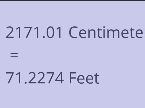 2171.01 CM TO FEET