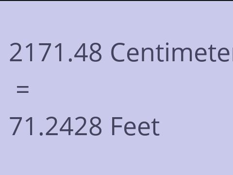 2171.48 CM TO FEET