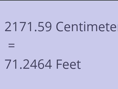 2171.59 CM TO FEET