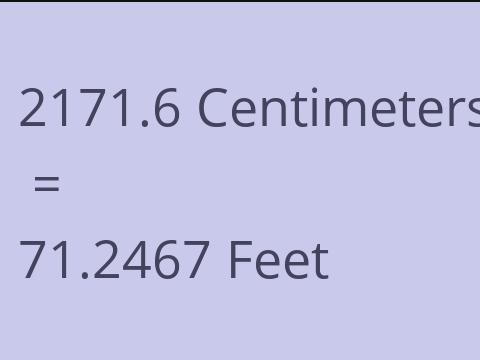 2171.6 CM TO FEET