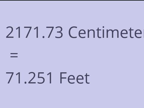 2171.73 CM TO FEET