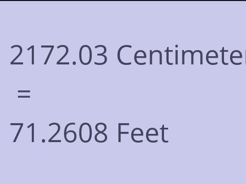 2172.03 CM TO FEET