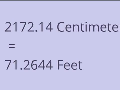 2172.14 CM TO FEET