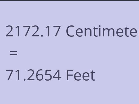 2172.17 CM TO FEET