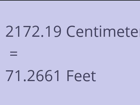 2172.19 CM TO FEET