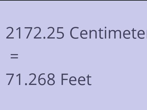 2172.25 CM TO FEET