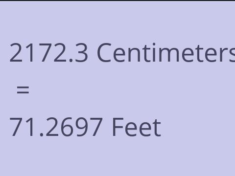 2172.3 CM TO FEET