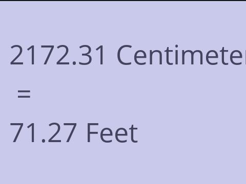 2172.31 CM TO FEET