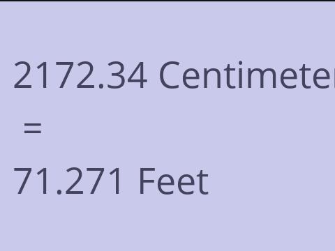 2172.34 CM TO FEET