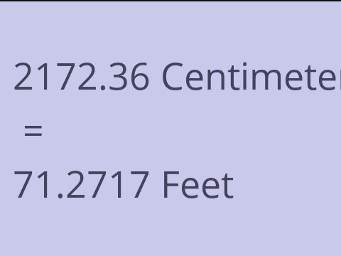 2172.36 CM TO FEET
