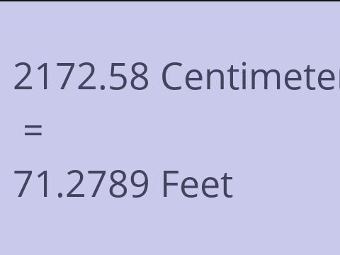 2172.58 CM TO FEET