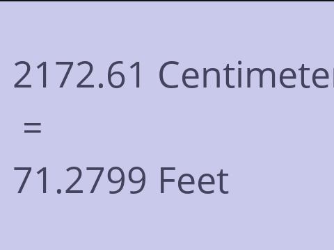 2172.61 CM TO FEET