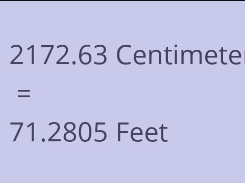 2172.63 CM TO FEET