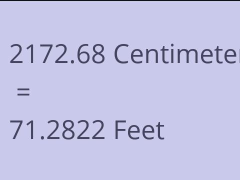 2172.68 CM TO FEET