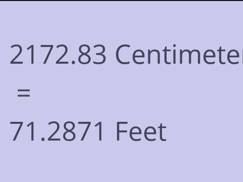 2172.83 CM TO FEET