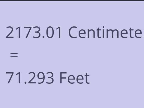 2173.01 CM TO FEET