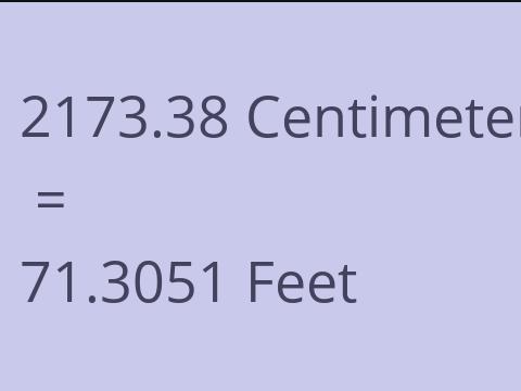 2173.38 CM TO FEET