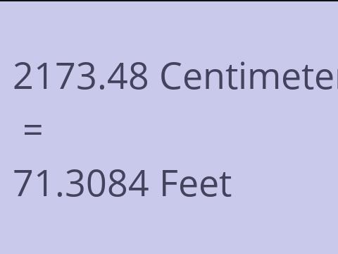 2173.48 CM TO FEET