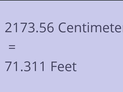 2173.56 CM TO FEET