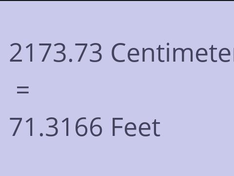 2173.73 CM TO FEET