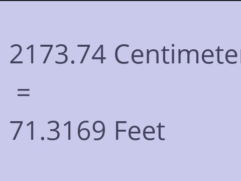 2173.74 CM TO FEET