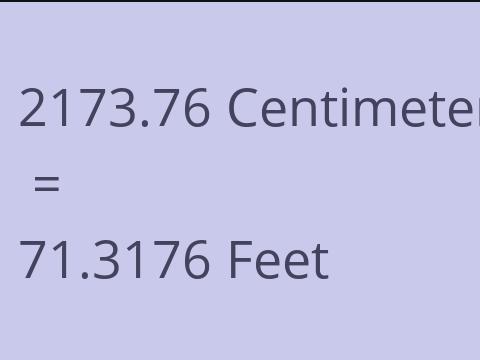 2173.76 CM TO FEET